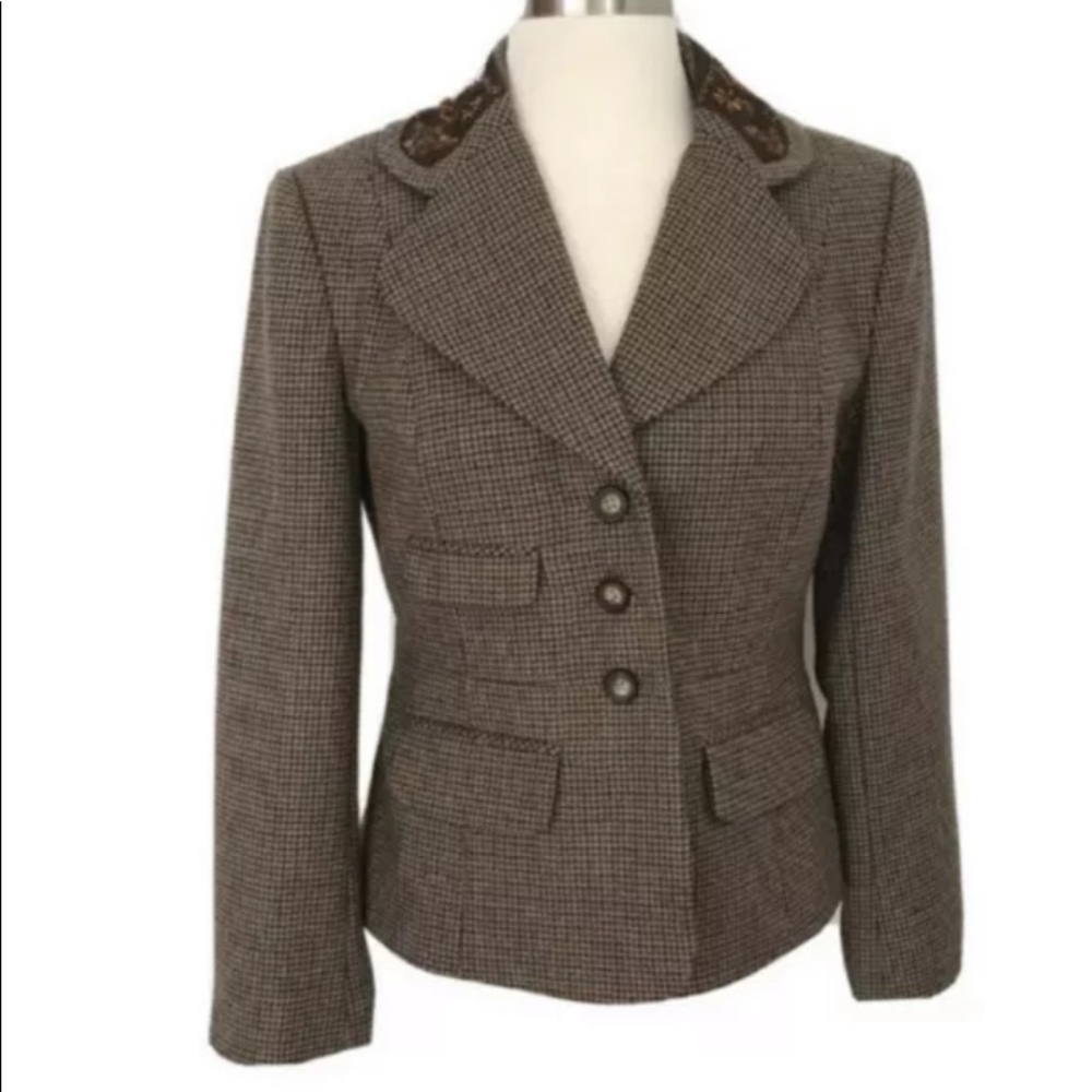 NWT Sundance Wool Plaid Riding Blazer